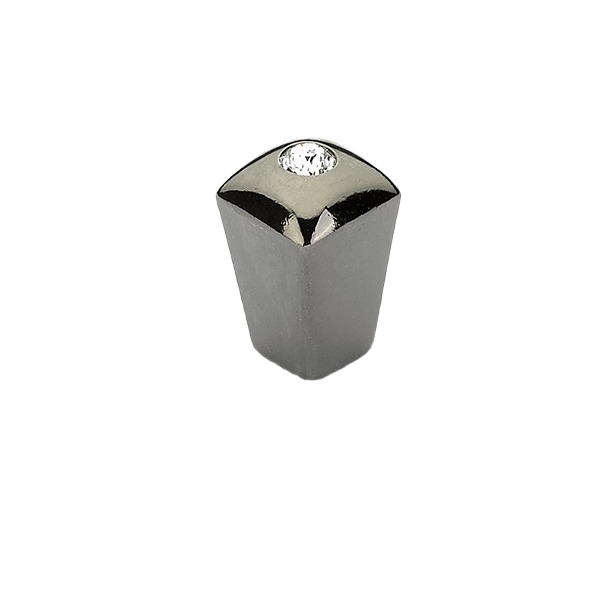 Black chrome cabinet knob with faceted crystal accent for elegant home improvement hardware projects
