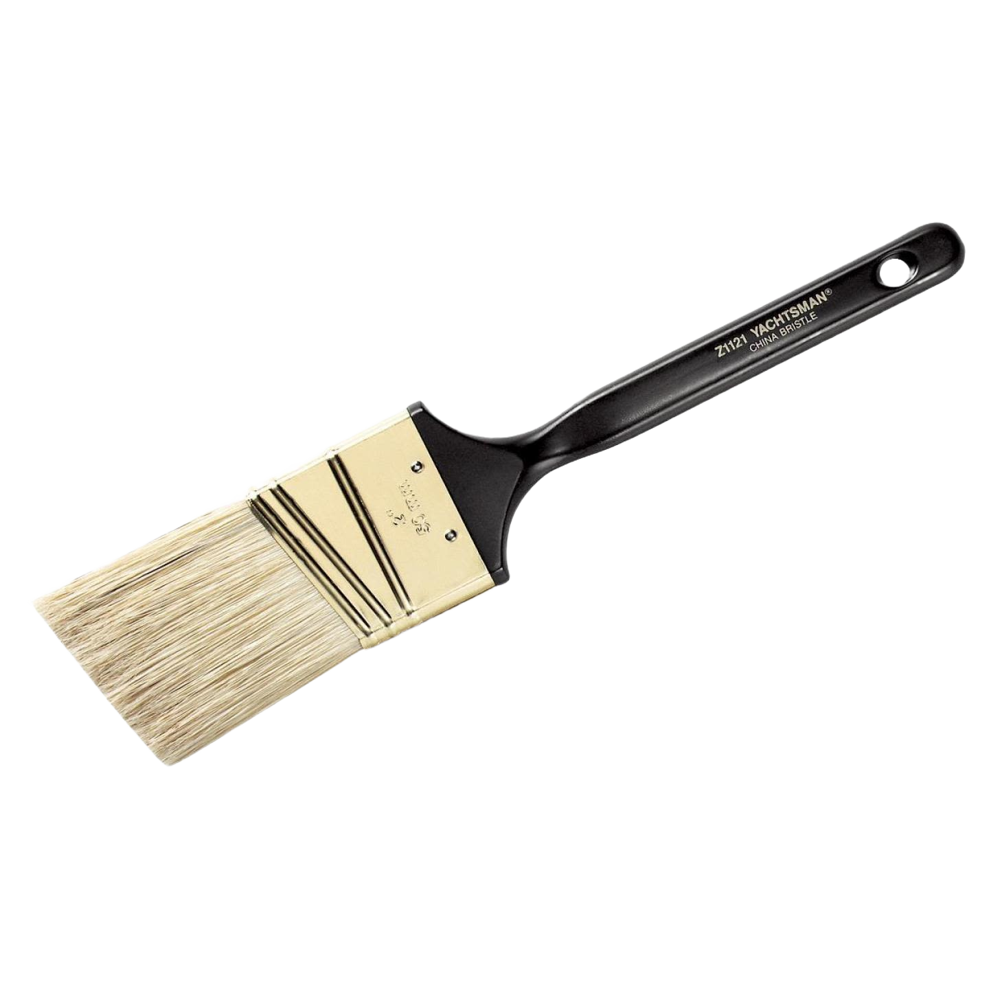 2-inch angle sash paintbrush with unbleached white China bristle and black handle for precise home improvement painting tasks