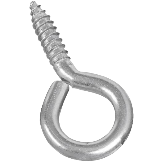 Large stainless steel screw eye with threaded end for secure fastening in hardware and home improvement projects