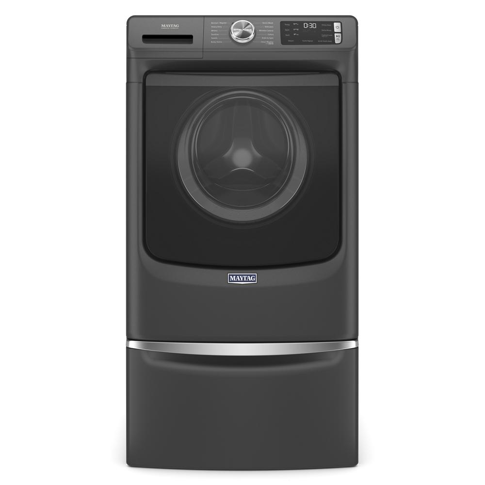 Matte black front load washer with digital controls and 4.8 cu. ft. capacity in washers and appliances collection