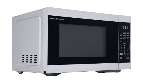 Silver Sharp smart countertop microwave oven with digital clock and keypad from Microwaves and Kitchen & Kitchenware collections