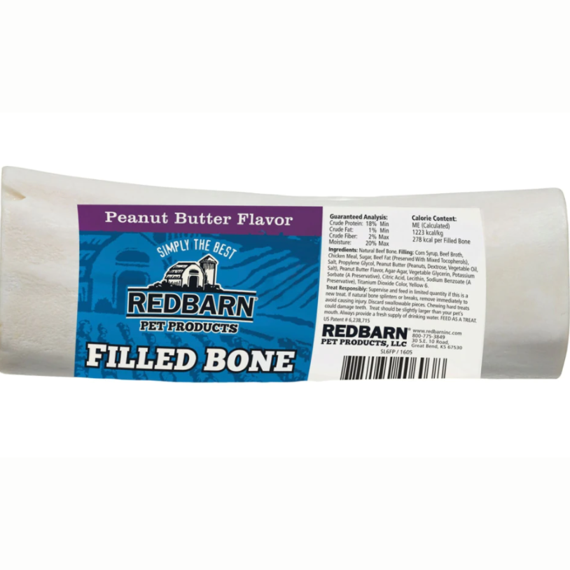 Redbarn peanut butter flavored dog bone treat in 5-inch size for pets in dog food and treats collection