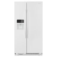 36-inch side-by-side white refrigerator with external dual pad ice and water dispenser for kitchen appliances and home improvement