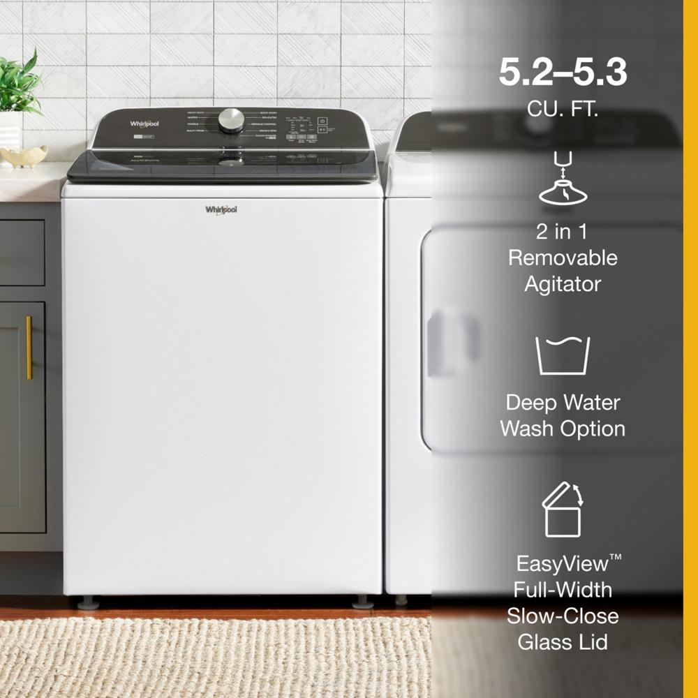 5.2–5.3 Cu. Ft. Whirlpool® Top Load Washer with Removable Agitator