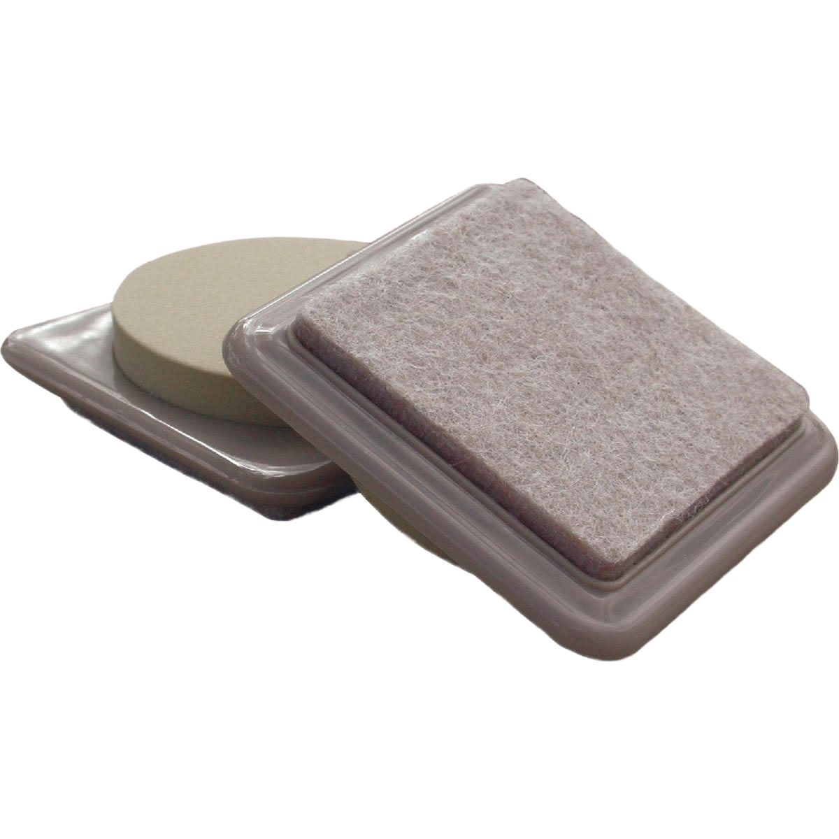 Square and round mover’s pads with felt and foam surfaces for furniture protection in home improvement tasks
