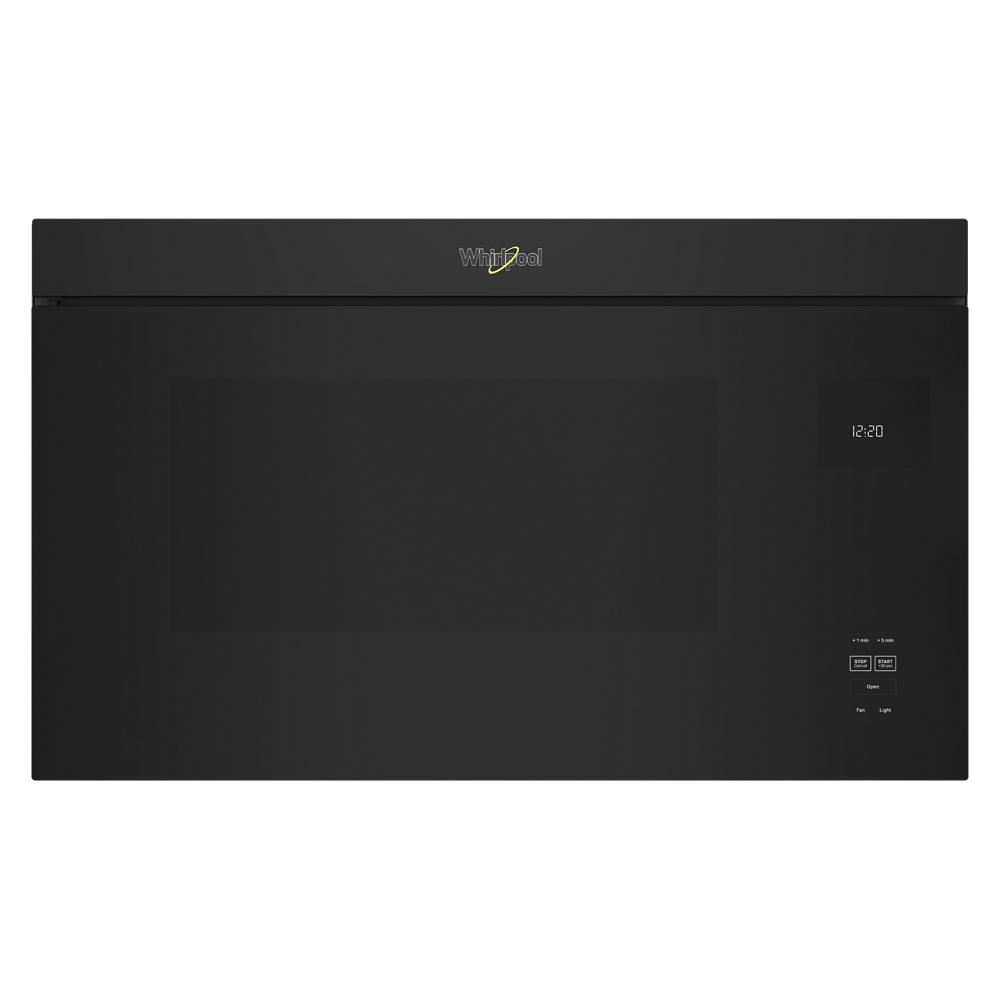 Black flush mount microwave with digital display and touch controls in Microwaves at Hartville Hardware