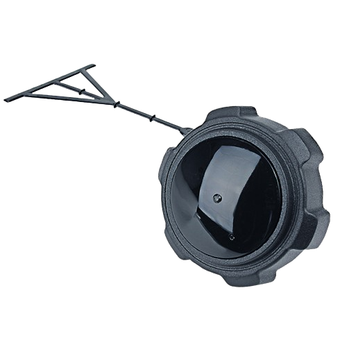 Black plastic fuel tank cap with attached tether for automotive and tractor parts under $50 collection