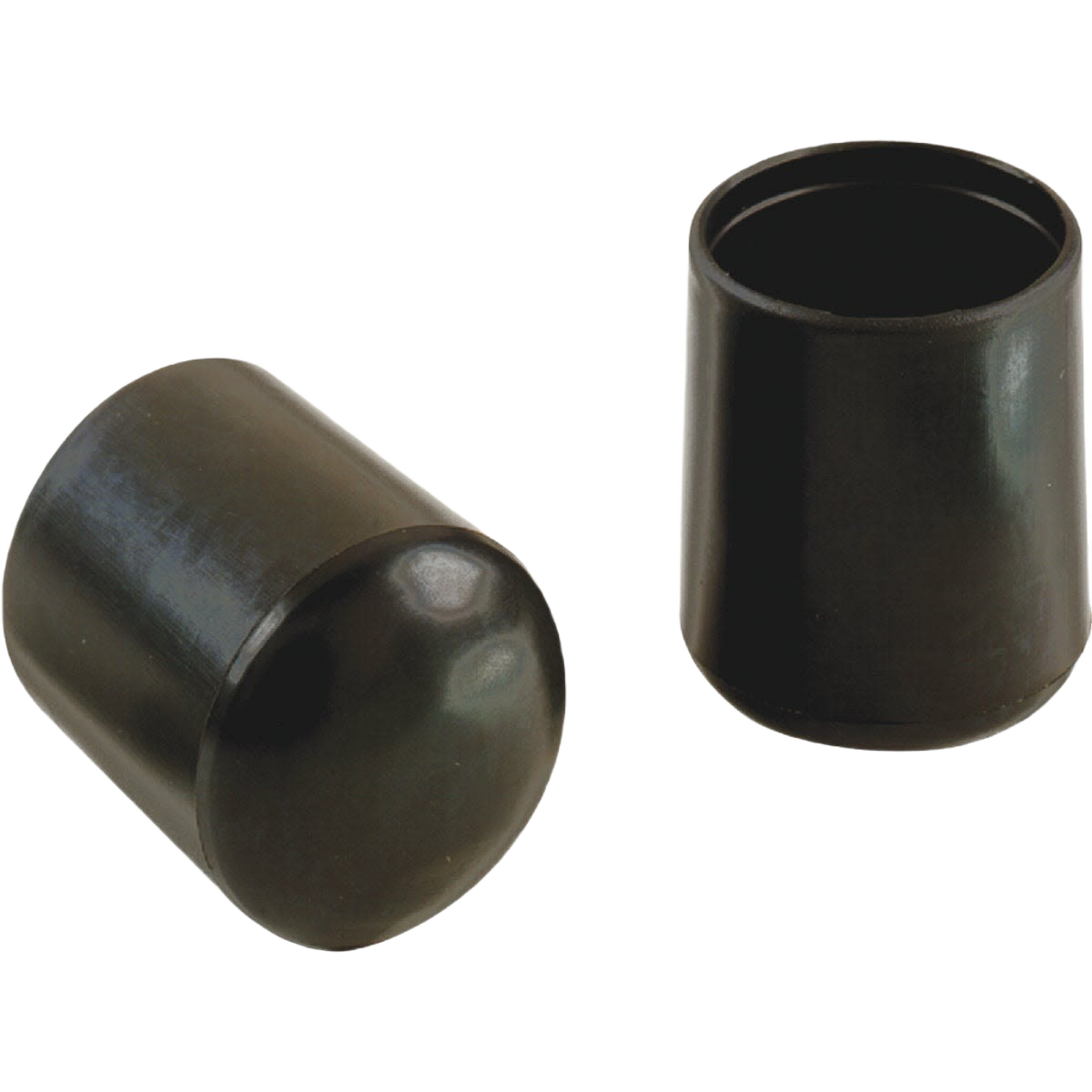 Pair of black vinyl furniture leg protectors with hi-tip design for floor protection in hardware and furniture accessories collections