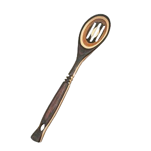 Colorful pakkawood slotted spoon with ergonomic handle for versatile use in kitchen utensils under $50 collection