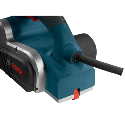 Electric handheld planer with dust extraction port for smooth wood surface finishing in home improvement tasks