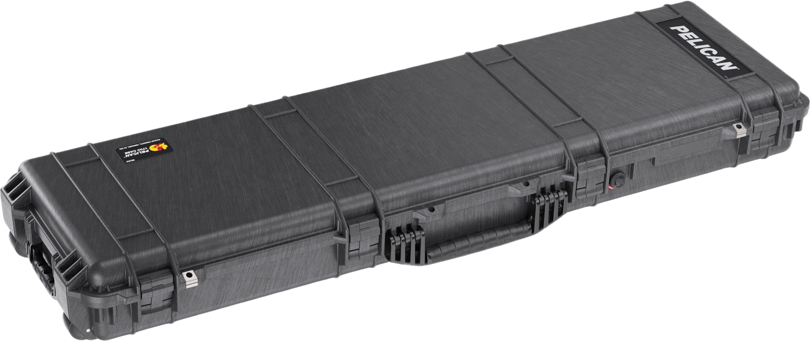 Long black protective storage case designed for durable equipment organization in dorm or home improvement settings