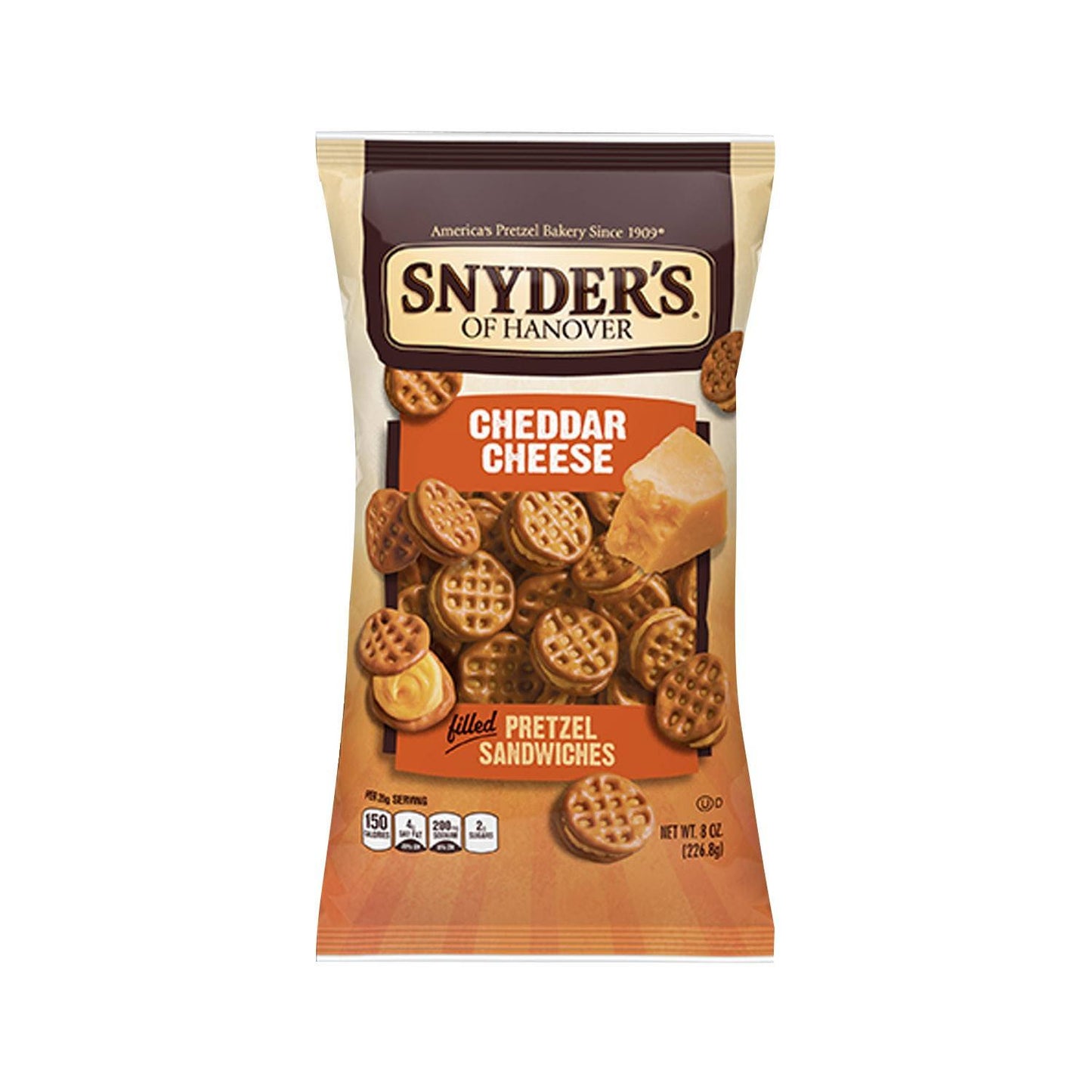 Bag of cheddar filled pretzel sandwiches snack from Chips & Snacks and Food & Beverage collections
