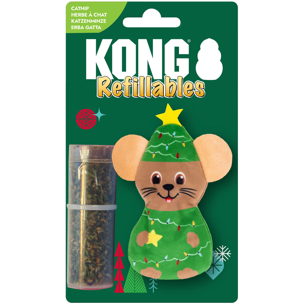 KONG Refillables Mouse Catnip Christmas Cat Toy