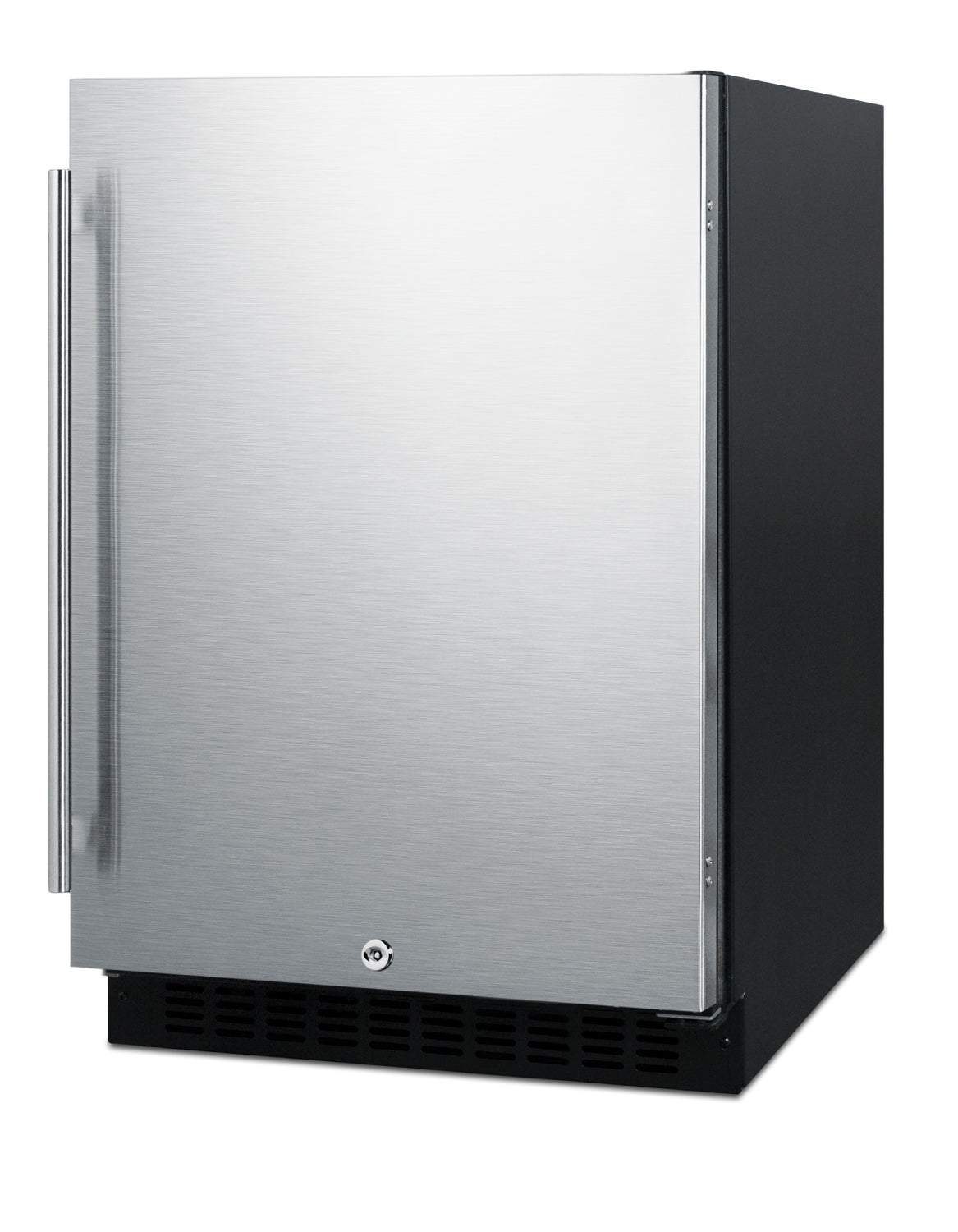 Built-in undercounter all-refrigerator with stainless steel door and ADA compliant height for kitchen use