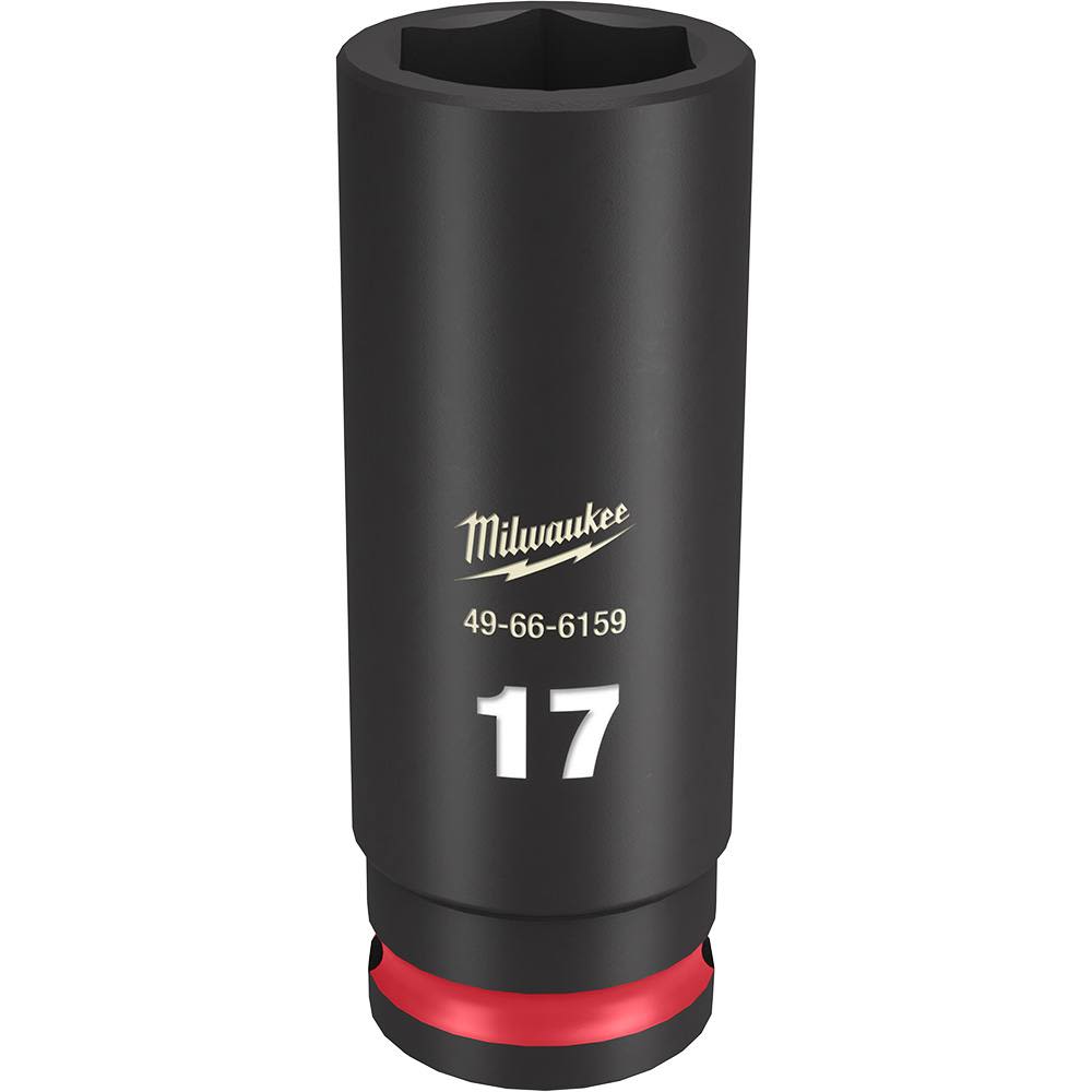 17-mm deep 6 point impact socket with 3/8 inch drive from Milwaukee for hand tools and home improvement