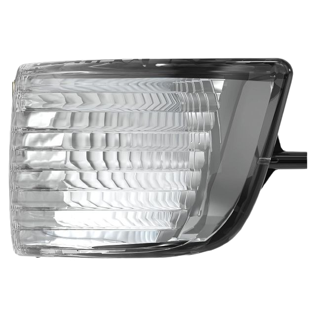 Clear front headlight housing lens with black frame for John Deere vehicle replacement in automotive parts collections