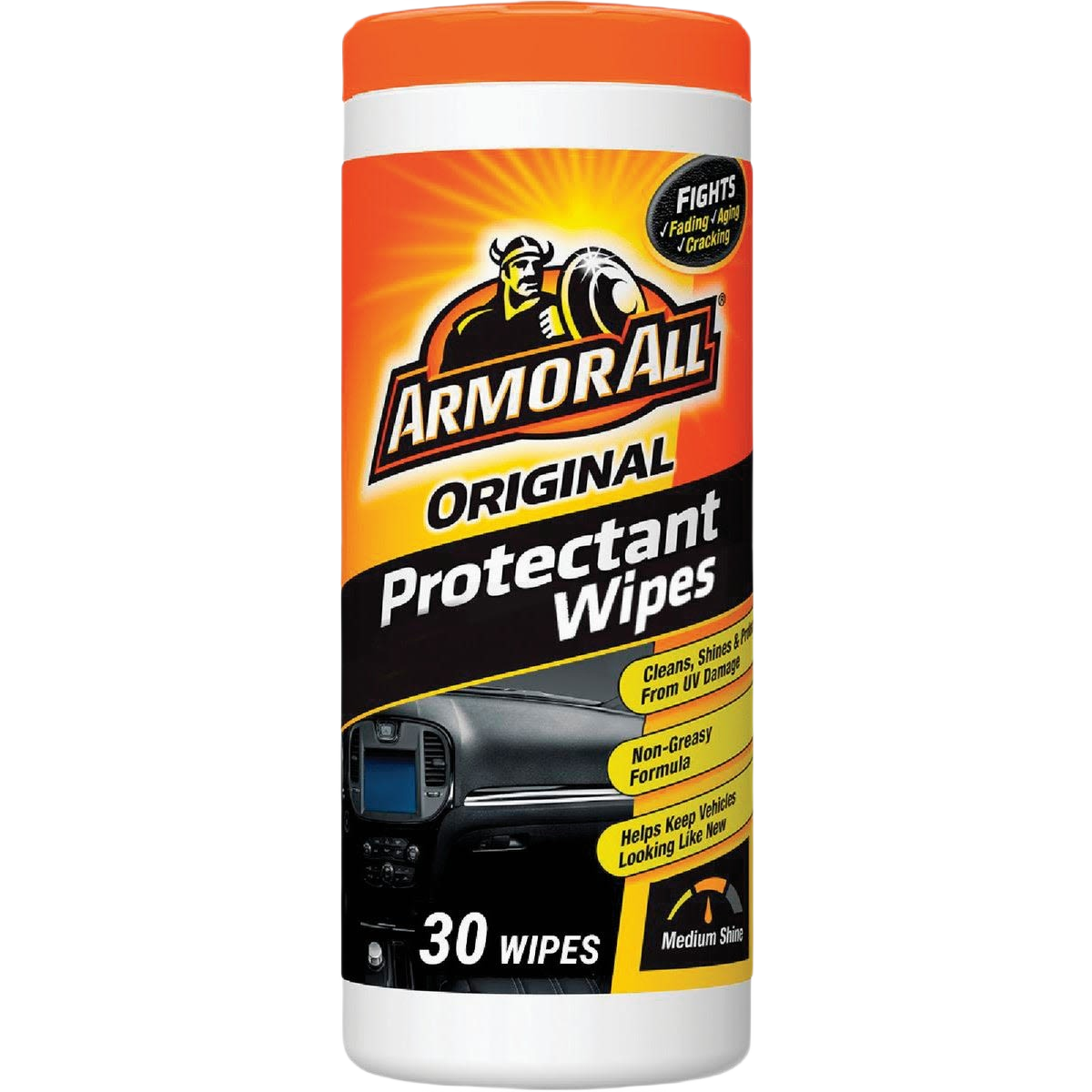 Container of Armor All Original Protectant Wipes with 30 count for automotive cleaning and interior protection under $50.