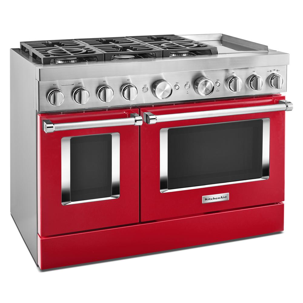 KitchenAid® 48'' Smart Commercial-Style Dual Fuel Range with Griddle