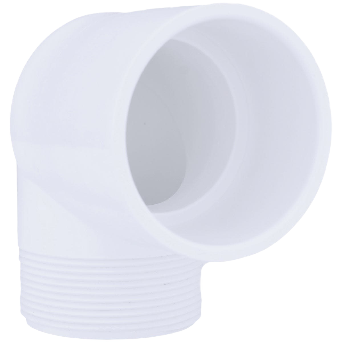 White PVC 90-degree street elbow with slip and male threaded ends for plumbing and pipes & fittings collections
