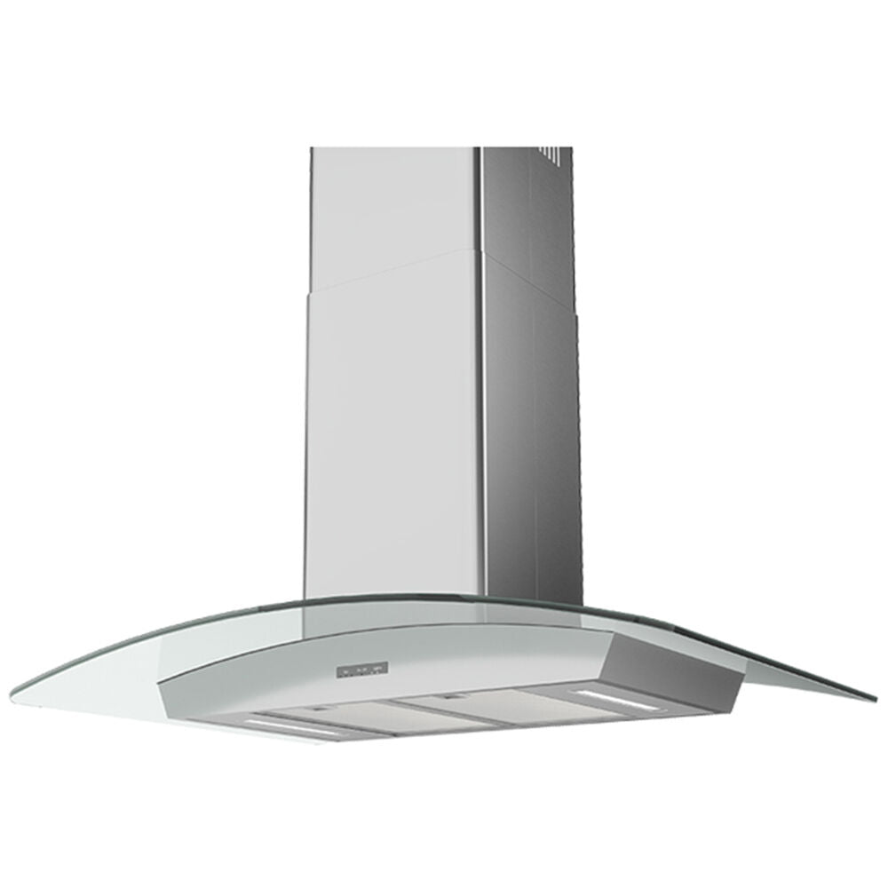 Curved Glass Chimney Island Hood 36"  600 CFM 3 Speed ACT