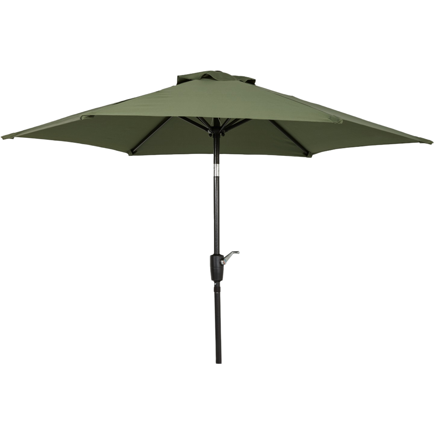 Heather green aluminum patio umbrella with crank tilt mechanism for outdoor living and lawn garden shade solutions
