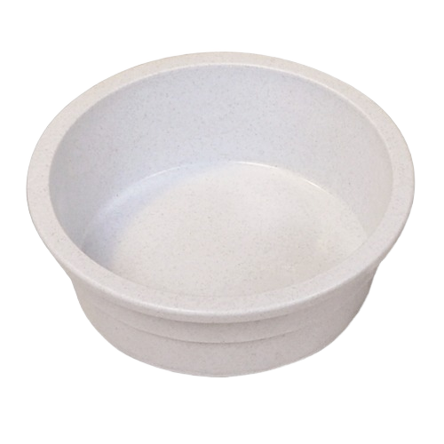 Large heavyweight pet bowl in white stoneware with high gloss finish for Farm & Pet collections