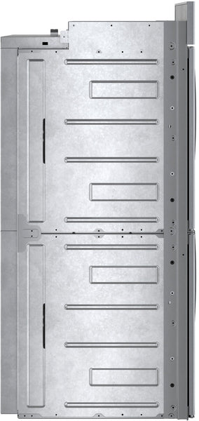 Metal rear view of a 30 inch double wall oven showing construction details for kitchen appliances and home improvement