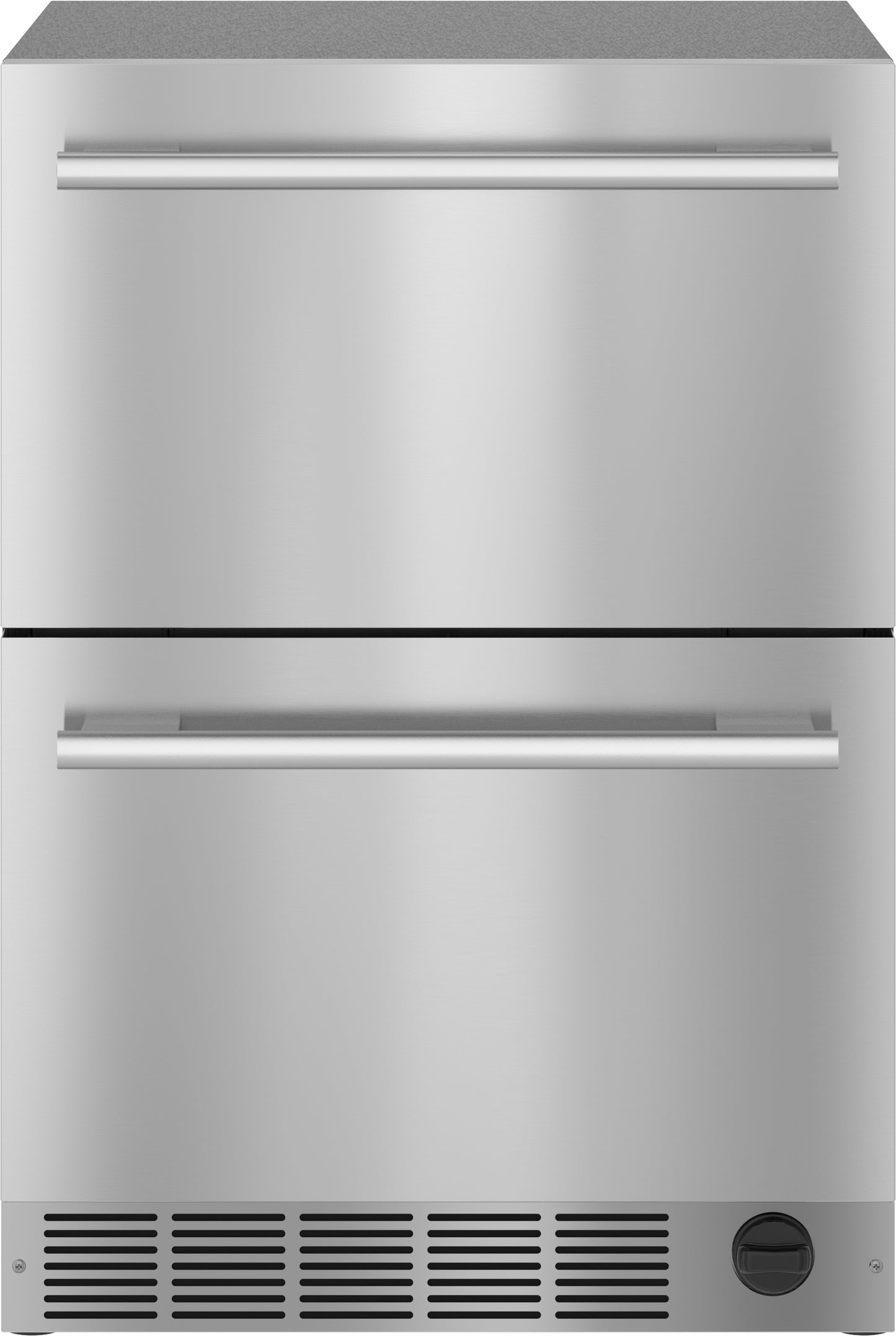 Stainless steel under counter combo drawer refrigerator and freezer with front ventilation grille for kitchen use