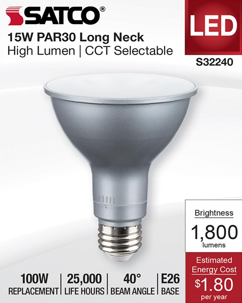 Gray long neck LED light bulb with medium E26 base, high brightness, designed for lighting and home improvement use under $50