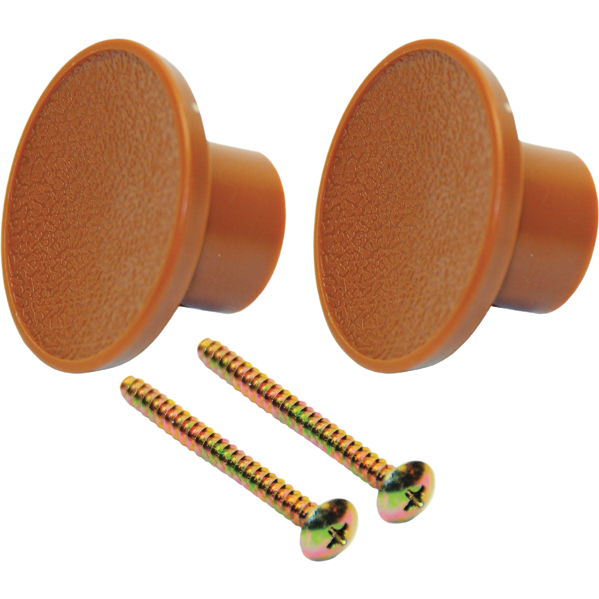 Pair of brown styrene door knobs for bifold doors with matching screws in Door Knobs & Hardware under $50 collection