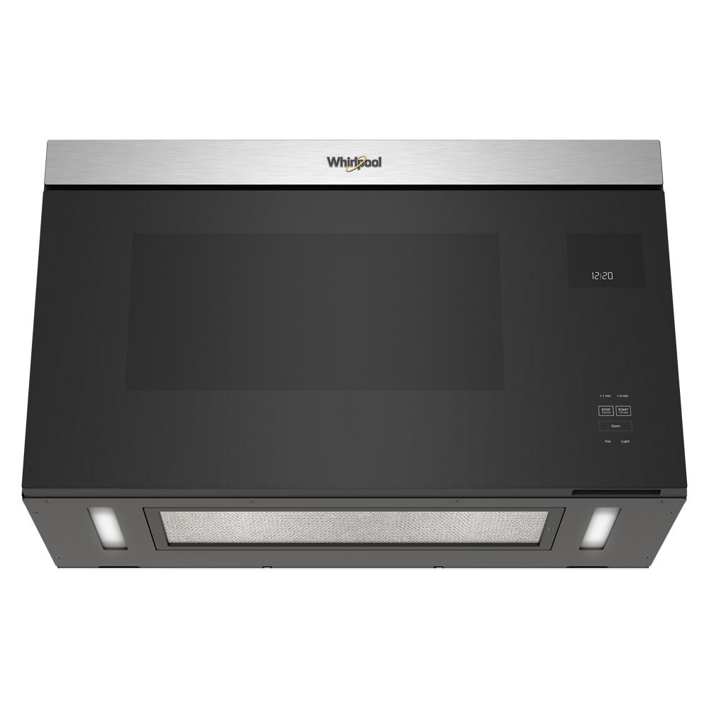 Stainless steel and black flush mount microwave with digital display and smooth interior in Kitchen & Kitchenware Appliances collection