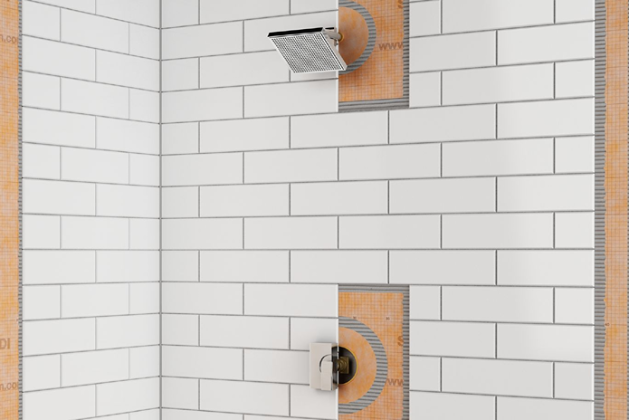 Waterproof pipe seal installation within tile flooring underlayment for home improvement and tile projects under $50