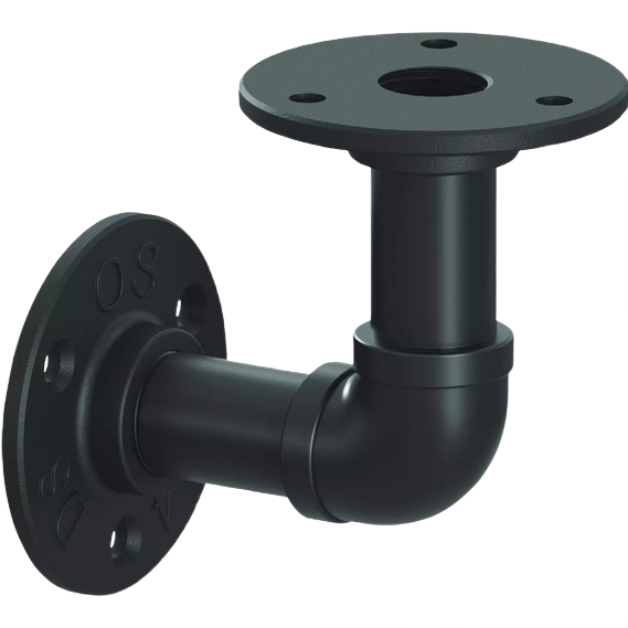Black steel elbow pipe shelf bracket for hardware and shelving accessories under $50 collections