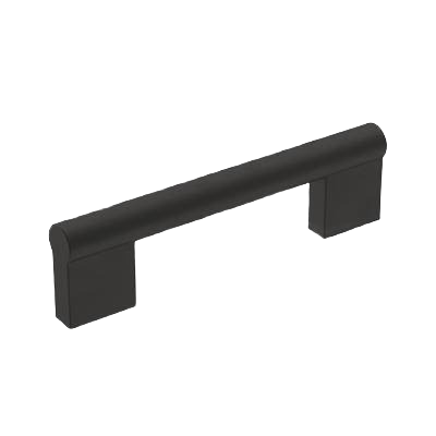 Matte black cabinet pull with 3-3/4 inch center-to-center spacing for home improvement projects