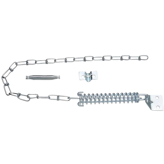 Zinc-plated steel door stop spring chain with brackets for shock absorption in door accessories and home improvement collections under $50