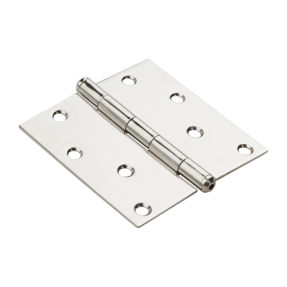 4-inch square stainless steel door hinge with corrosion-resistant finish for durable home improvement projects