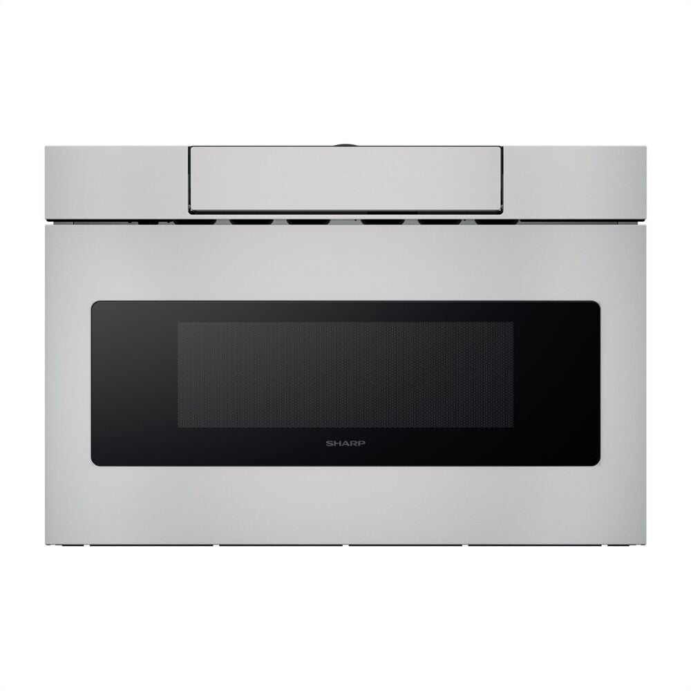 Stainless steel built-in microwave drawer with flat panel and easy touch open for kitchen appliances and home improvement