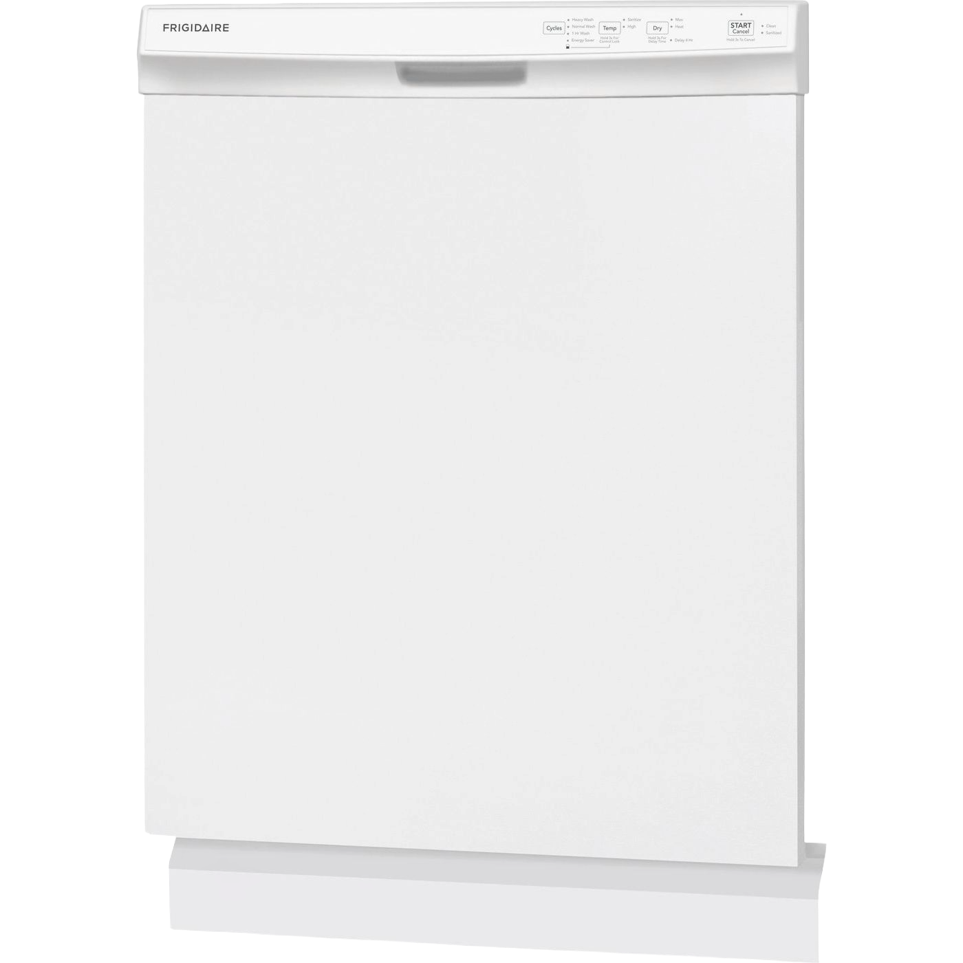 White 24-inch built-in dishwasher with control panel and handle, part of kitchen and appliances collection