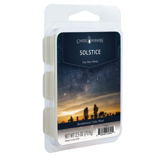 Pack of soy wax melts with sandalwood, cedar, and musk scent for home fragrance and improvement projects
