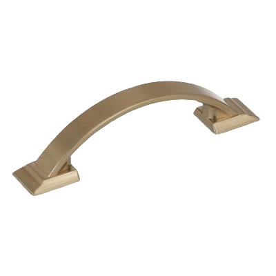 Golden champagne cabinet pull with curved design for furniture hardware and home improvement accessories collections