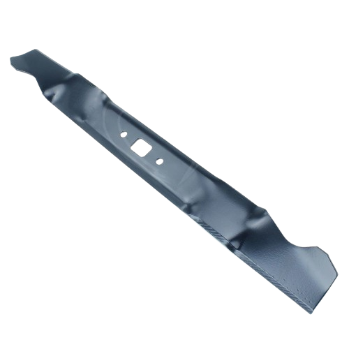 Metal mower blade with central mounting holes designed for 21-inch mower decks in home improvement parts collection