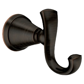 Double robe hook in Mediterranean bronze finish for stylish home improvement and organization solutions