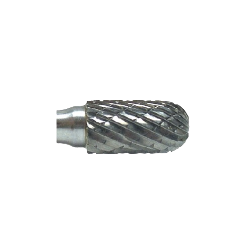 Carbide rotary tool bit with ball nose cylinder shape for precision grinding in power tool accessories.