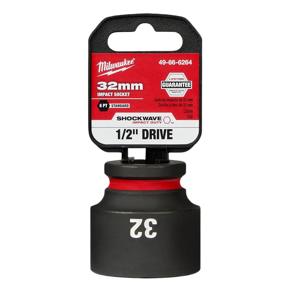 32mm 6-point impact socket with 1/2 inch drive for heavy-duty use in hand tools and home improvement collections