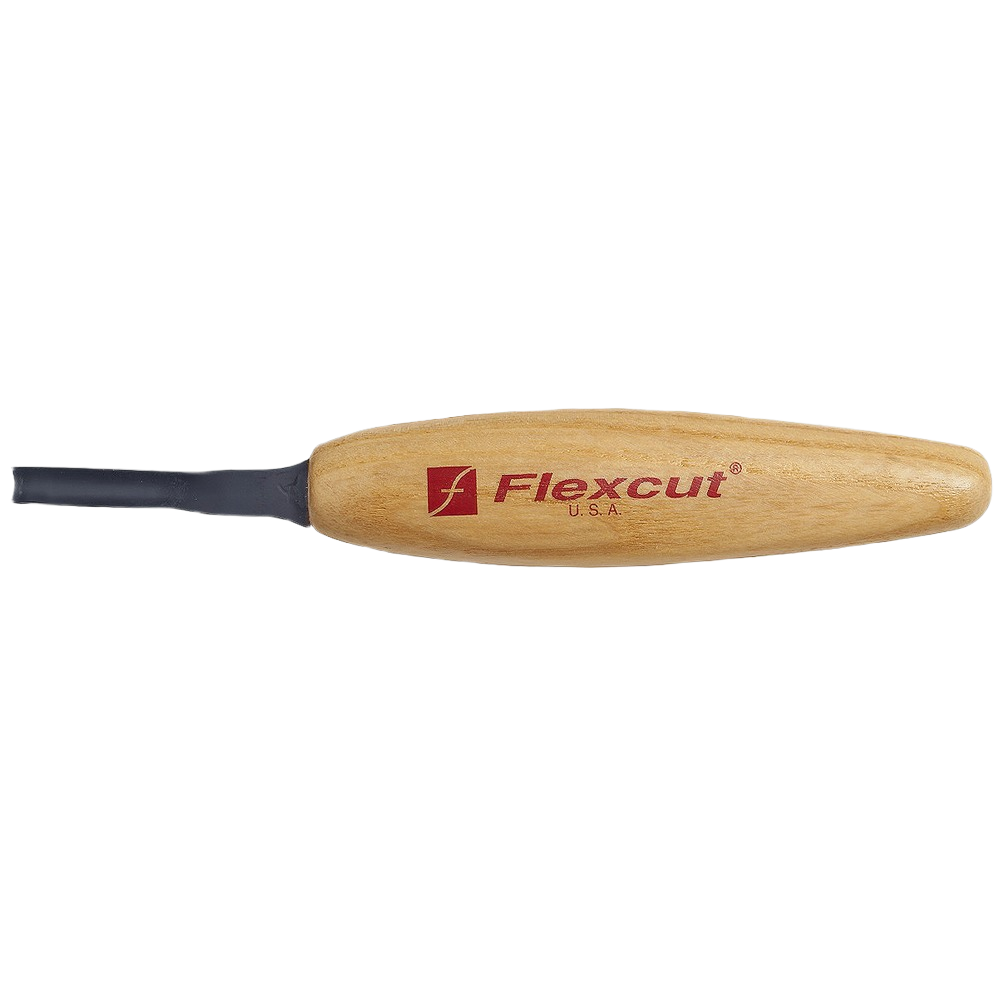 Wooden-handled micro shallow U-gouge carving tool designed for detailed woodworking and carving projects in hand tools collection