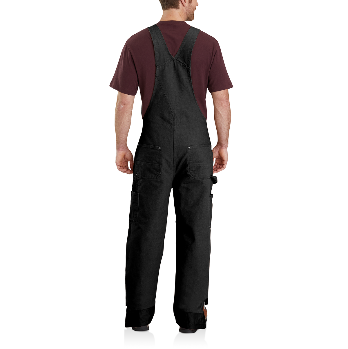 Carhartt Washed Duck Insulated Bib Overall - Black, Large