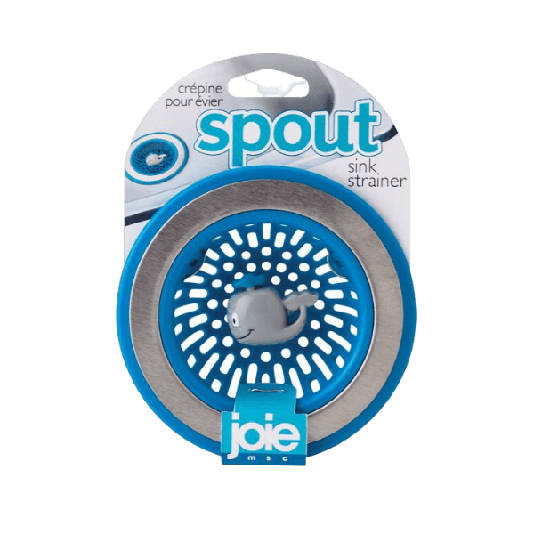 Blue and stainless sink strainer with whale design, designed for kitchen sinks in tools and home improvement tasks