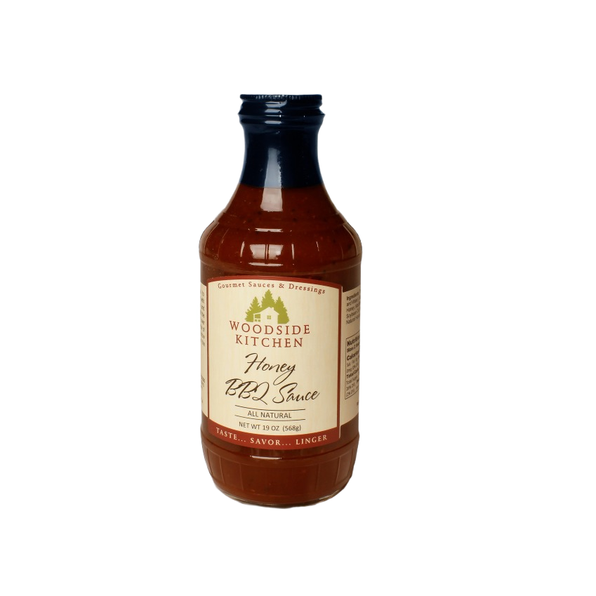 Bottle of Woodside Kitchen honey-flavored barbecue sauce in sauces and grilling spices collections under $50