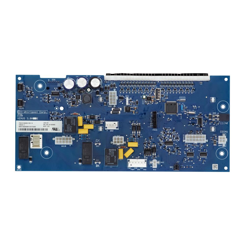 Blue electronic control board with capacitors, connectors, and integrated circuits for gas dryers in Appliances collection