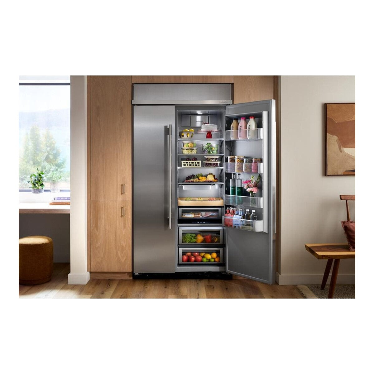 25.5 Cu. Ft. 42-Inch Built-In Side-by-Side Refrigerator with Signature Platinum Interior in PrintShield® Stainless Steel